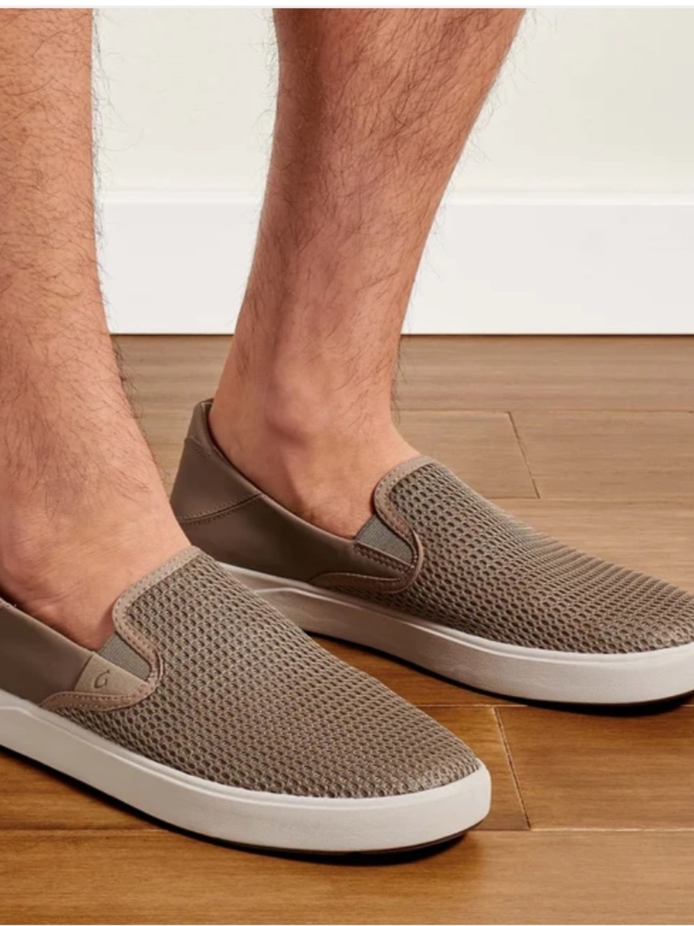 OLUKAI Lae'ahi Men's Breathable Slip-On Taupe Shoes 10M